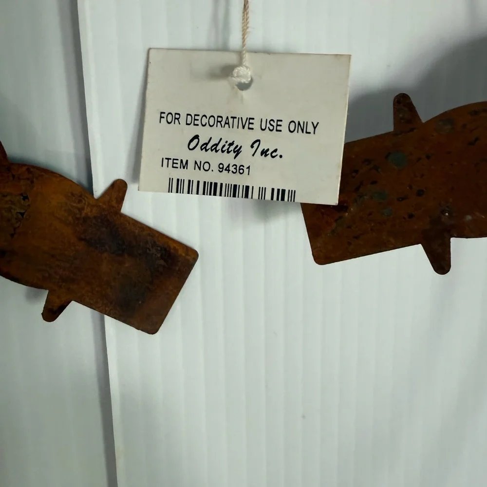 Rustic Metal Snowman Garland - Set of 2